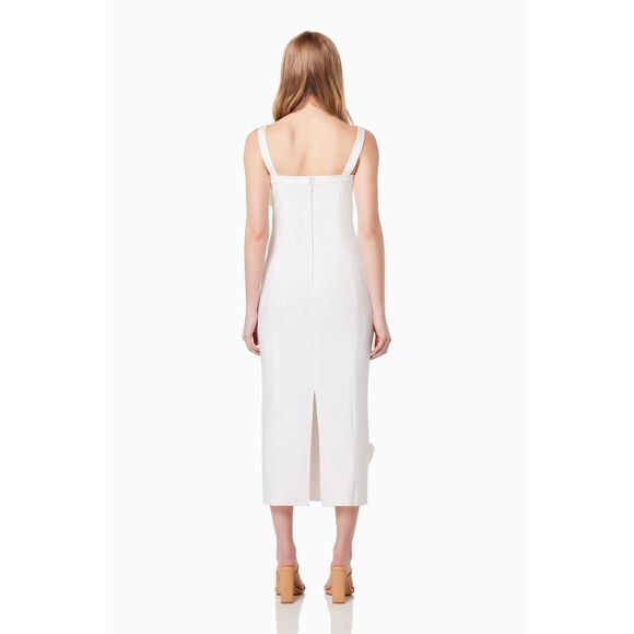 Elliatt Motif 3D Flower Midi Dress - Ivory bachelorette party Wedding size M - Picture 4 of 7